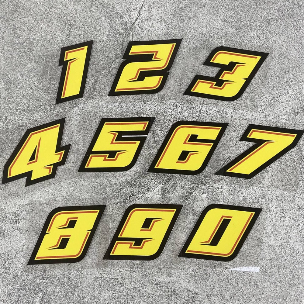 1PC 0123456789 Yellow Number M - Motorcycle Gear Yellow reseña y precio