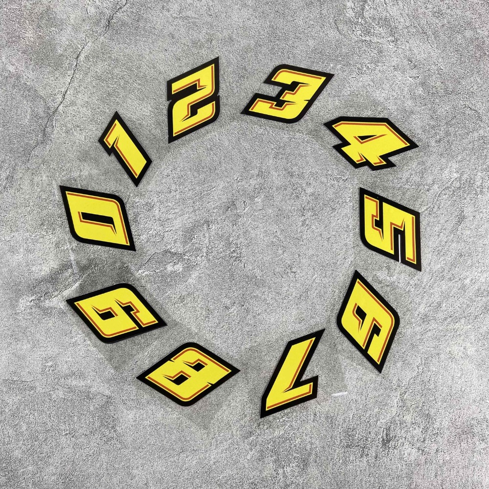 1PC 0123456789 Yellow Number M - Motorcycle Gear Yellow reseña y precio