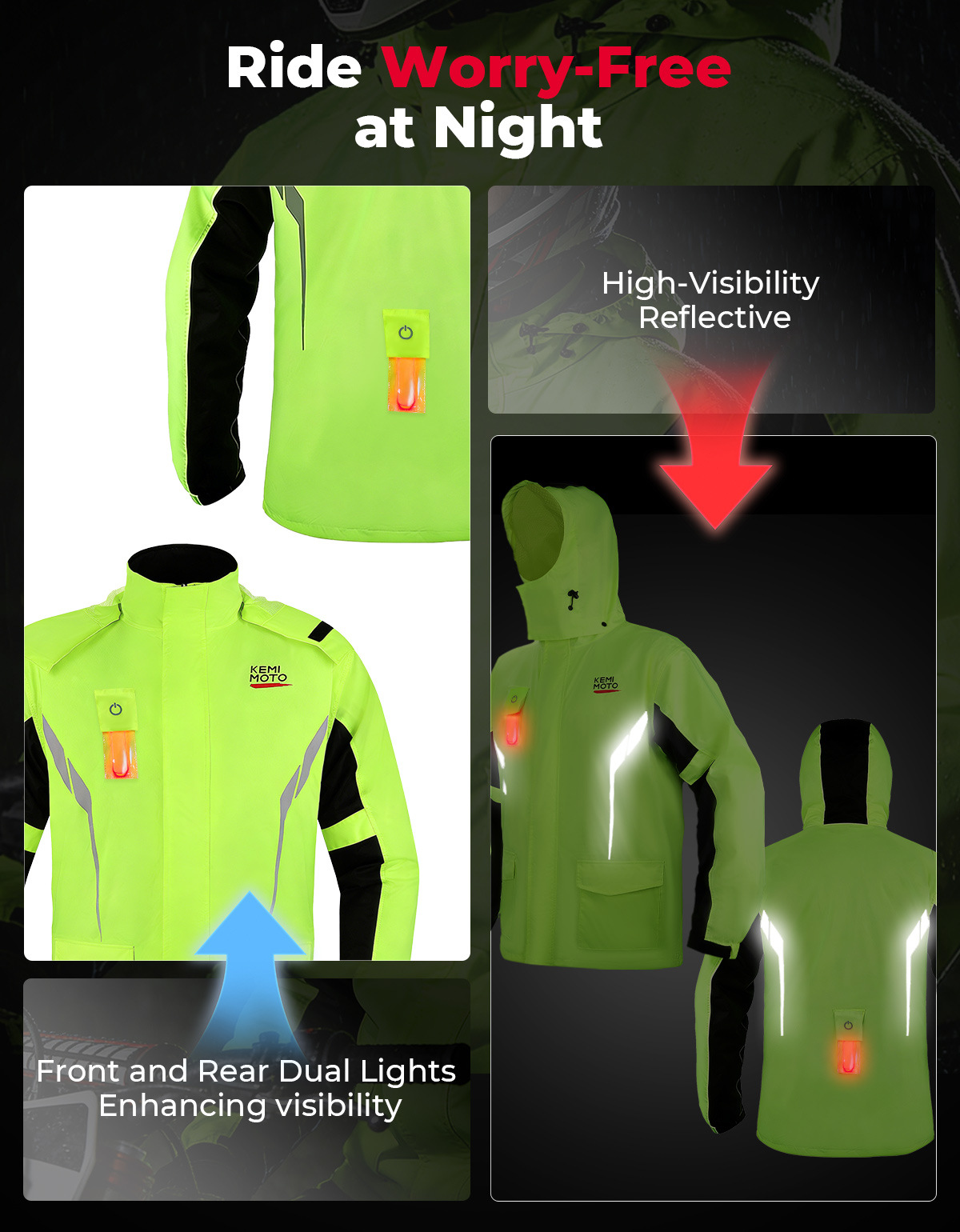 KEMIMOTO Unisex Waterproof Rai - Motorcycle Gear Cycle reseña y precio