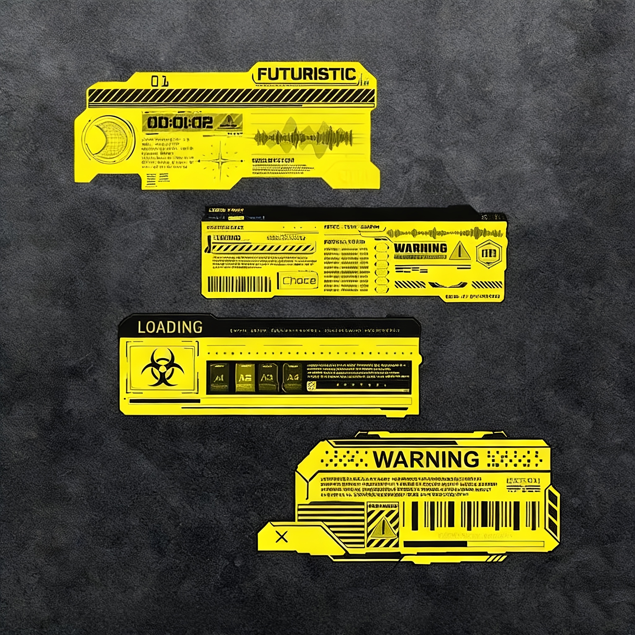 1Set Cyberpunk JDM Warning Sti - Motorcycle Gear Yellow reseña y precio