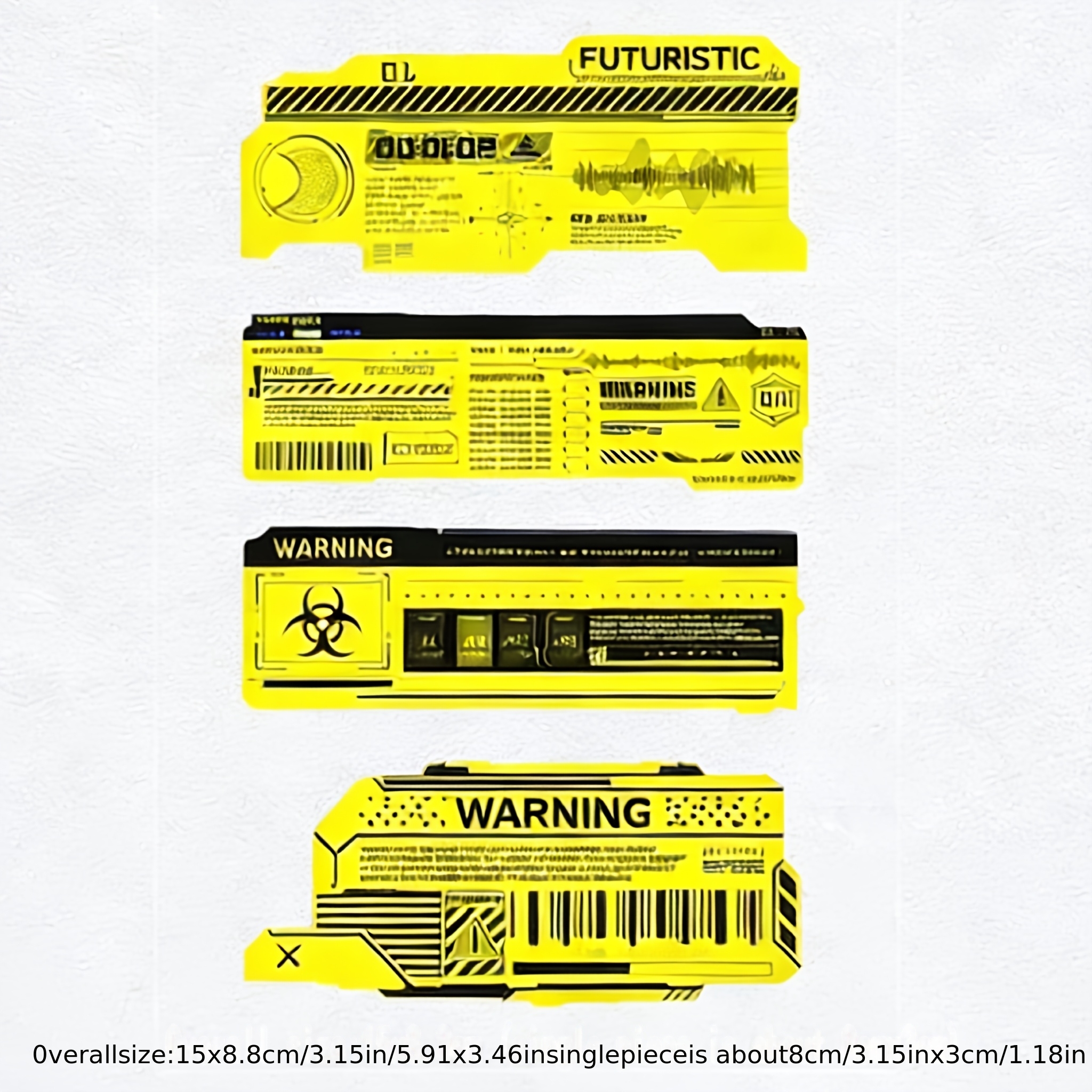 1Set Cyberpunk JDM Warning Sti - Motorcycle Gear Yellow reseña y precio
